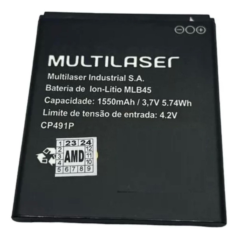 Ba-te-ria Mlb45 Compatível Multilaser Ms45 Ms45s Nova +garantia