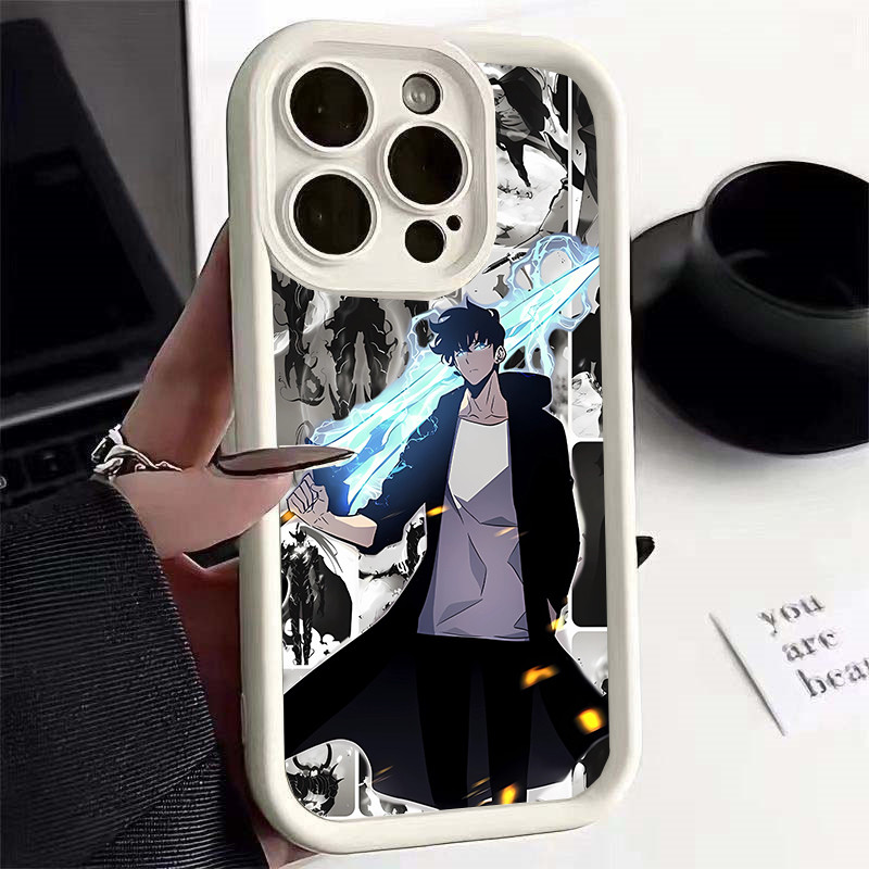 Anime Solo Nivelamento Legal Embalagem Para Samsung Galaxy S25 S24 S22 Ultra Plus S23 S21 FE A55 A54 A34 A14 A12 Caso Si - detalhe
