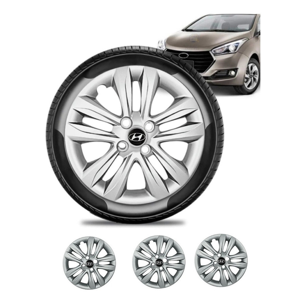 Jogo 4 Calotas Aro 15 Hyundai Hb20 Hb20s 2016 17 18 19 2020 em Oferta na Shopee