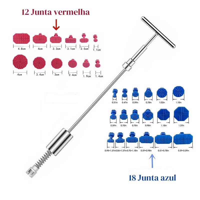 30 Peças Ferramentas De Reparo De Mossa Para Automóveis Kit Extratores de chapa metálica Conjunto de Reparo de Poço