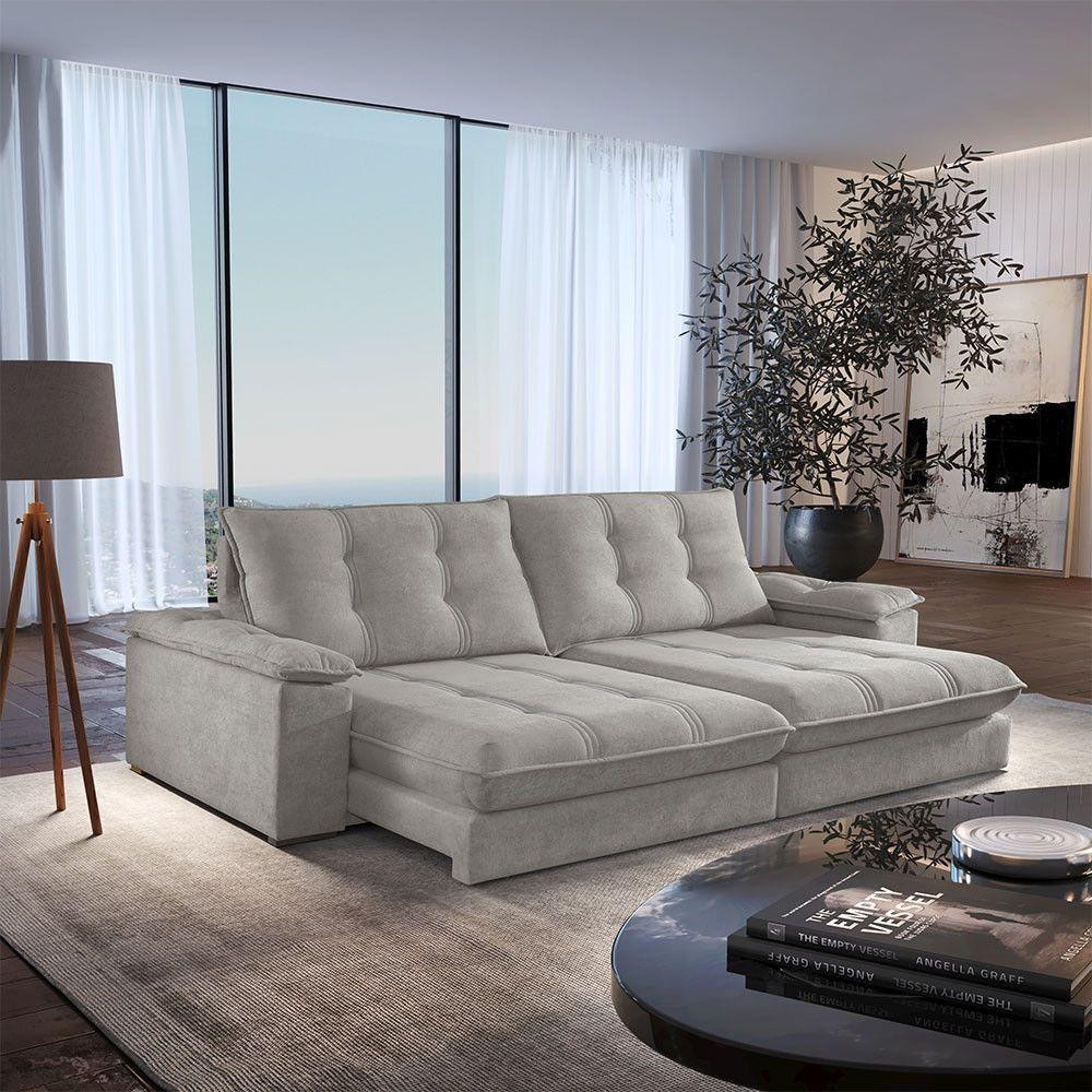 Sofá Dublin 02 Módulos De 80cm Br25cm Meu Sofá Online A230 Linho Cinza