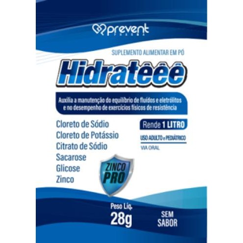 Hidrateee Max Pro Zinco 4 Sachês Sem Sabor - PREVENT