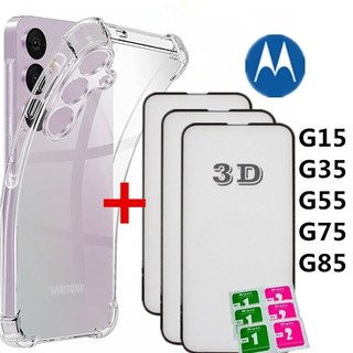 Kit Película De Vidro 3D Moto G15 G35 G55 G75 + Capa Capinha Anti Shock em Oferta na Shopee