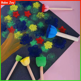 24 Pincel de Esponja para Pintura Infantil Conjunto de Pintura de Arte Carimbo Pincel Espuma Kit em Oferta na Shopee