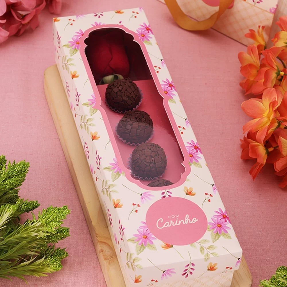 10 Caixa P/ Flor e Doces C/Visor CHARMOSA 4159 (MÃES E NAMORADOS JANGO 2025) em Oferta na Shopee