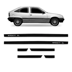 Jogo Friso Lateral Kadett Sl 1989 1990 A 1998 6pcs Preto