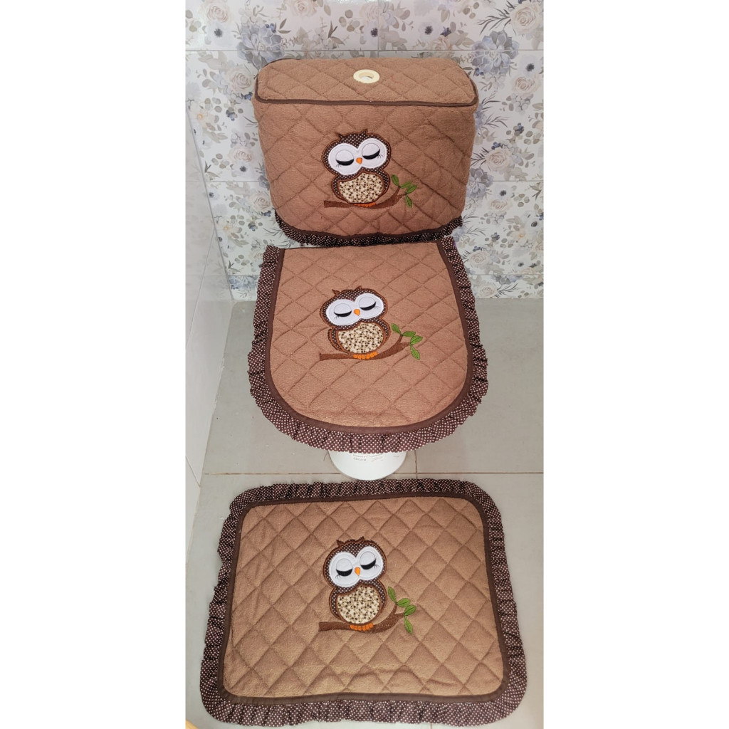 Tapete Jogo de Banheiro 3 Peças c/ Caixa Acoplada Tecido com Alta Absorção