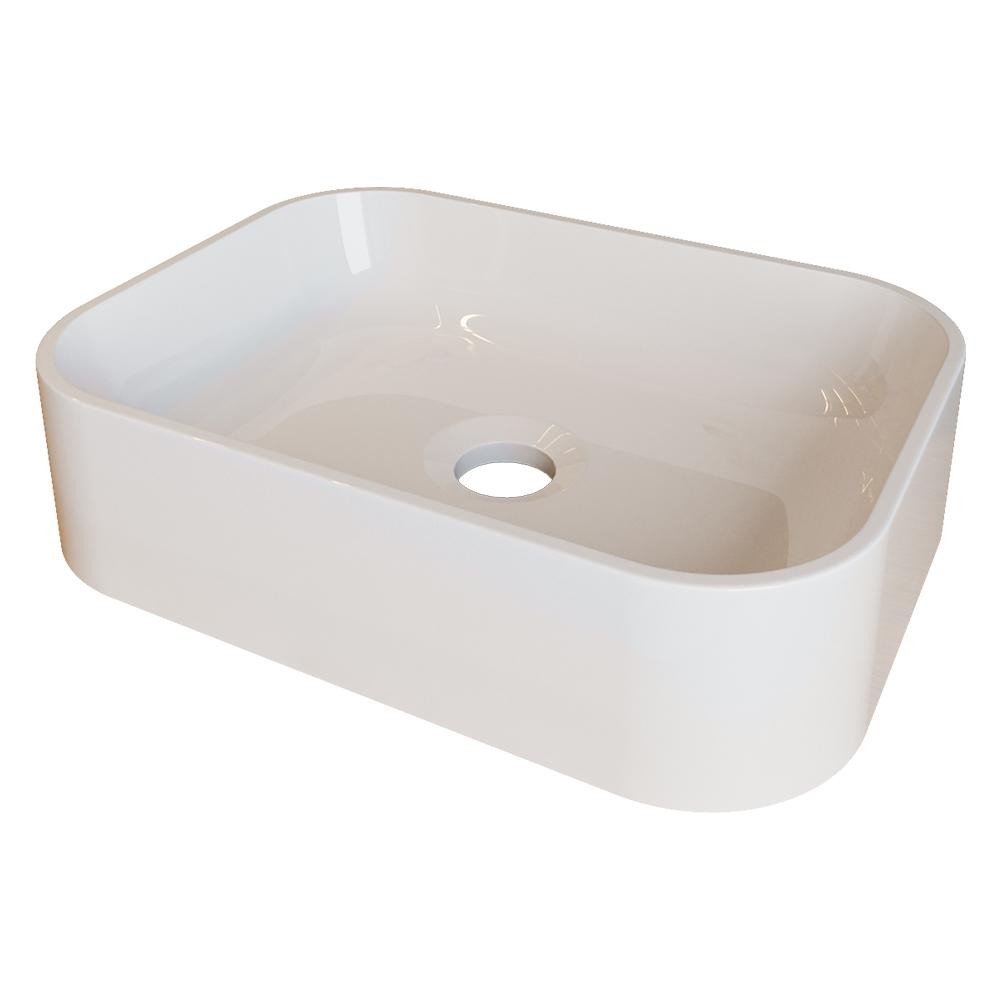 Cuba Pia para Banheiro Retangular Oxford Branco Brilho em Oferta na Shopee