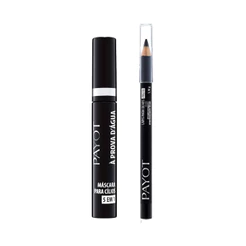 Kit Máscara de Cílios A Prova D'água + Lápis de Olhos Preto Payot