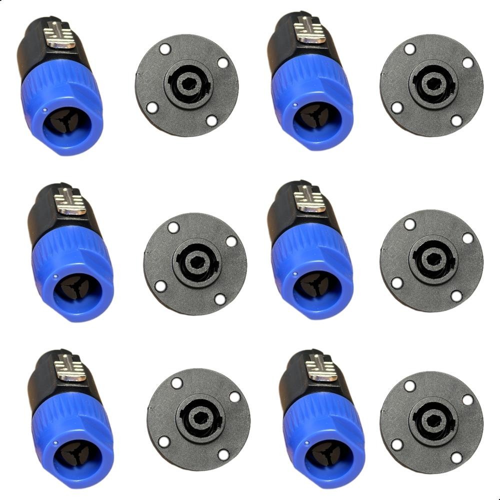 Kit 12 Conector Plug Speakon Macho Femea 4 Polos em Oferta na Shopee
