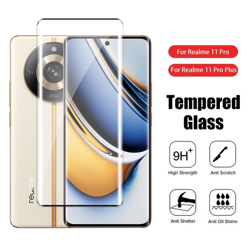 Protetor De Tela Curva Para Realme 11 Pro Plus Realme11 11Pro + 5G 2023 De Vidro Temperado Anti-Riscos em Oferta na Shopee