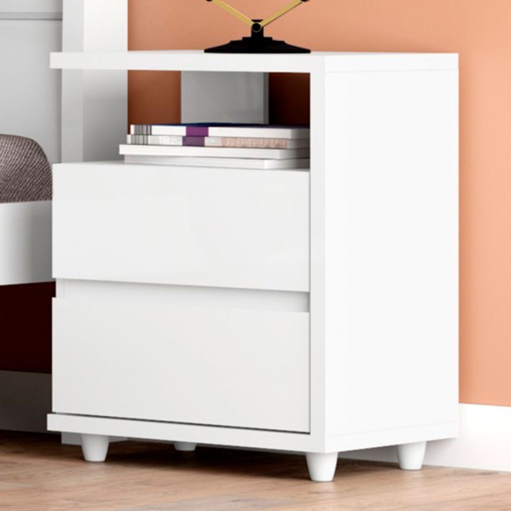 Mesa de Cabeceira Lacy 2 Gavetas Flex em Oferta na Shopee