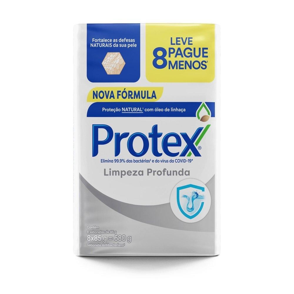 Sabonete em Barra Antibacteriano Protex Limpeza Profunda 8un de 85g Leve Mais Pague Menos - Beauty