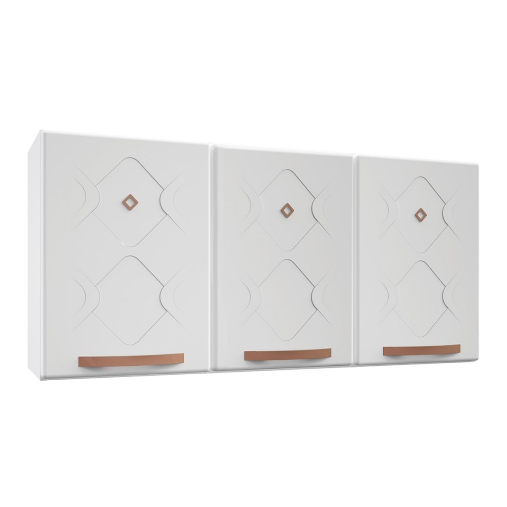 Armário Aéreo Cozinha em Aço Mirage New 3 Portas Branco - Telasul - Home & Living