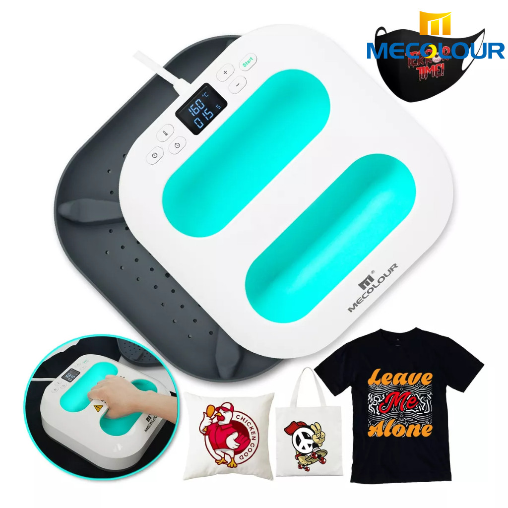 Prensa Térmica Digital Portátil 23x23cm Sublimação Transfer Camiseta Dtf A4 110/220V Verde Mecolour