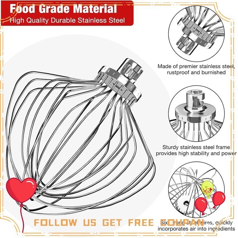 KN211WW Aço Inoxidável 11-Wire Whip Attachment for Bowl Lift Mixer 7QT Replacement Egg Beater Whisk Fácil Instalação De Usar