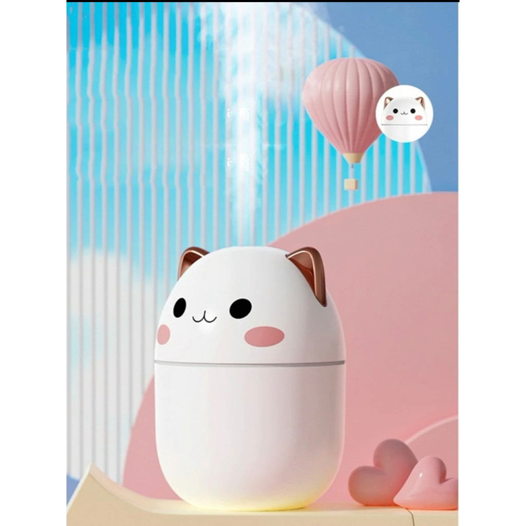 Umidificador de  Ar  Gato Fofo Aromatizador Difusor Ambiente Purificador Ultrassônico Portátil 250Ml em Oferta na Shopee