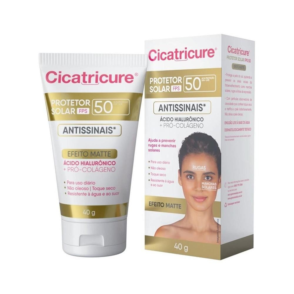 Protetor Solar Cicatricure Antissinais Efeito Matte FPS50 40g