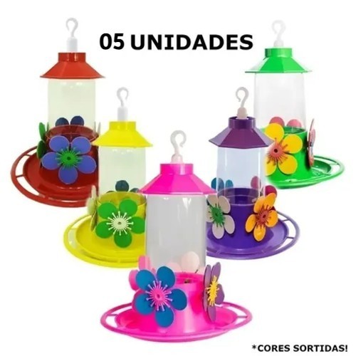 Kit 5 Bebedouro Beija Flor Colibri Passaros Ecológico 250ml Com Chapéu e Poleiro Bandeja em Oferta na Shopee