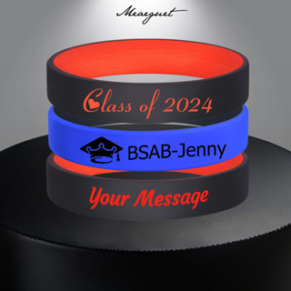 Meaeguet Pulseira Personalizada De Silicone Homens Mulheres , Classe De 2024 Lembrança Presente De Graduação em Oferta na Shopee