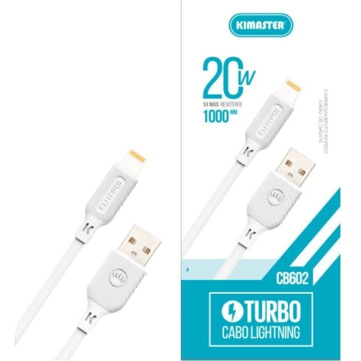 Cabo De  Usb Original Kimaster 5x mais Rápido e Resistente 20W  IPHONE, TIPO-C , MICRO USB CB602L , CB602C , CB603 em Oferta na Shopee