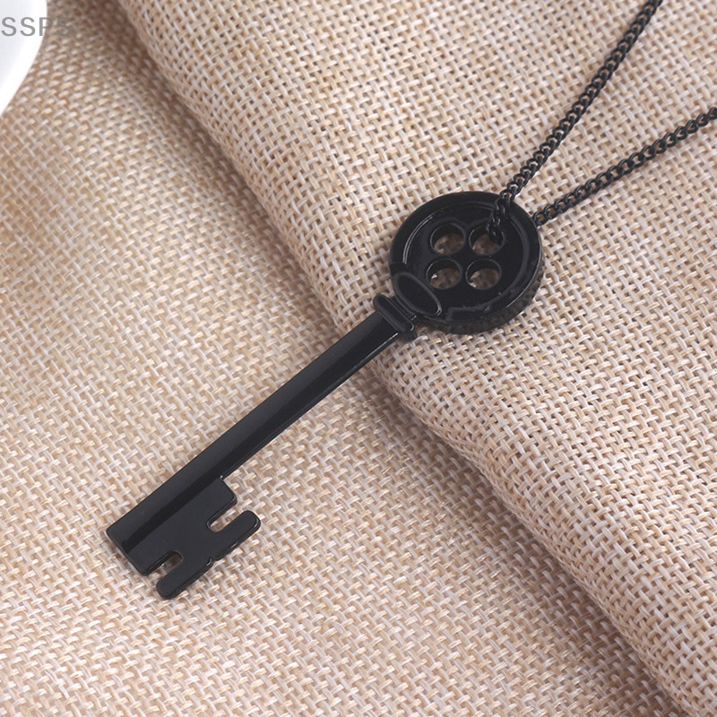 [SSPS] Colar De Chaves De Halloween Com Chave De Metal Neil Gaiman Black Treasure Chest Necklace FAH