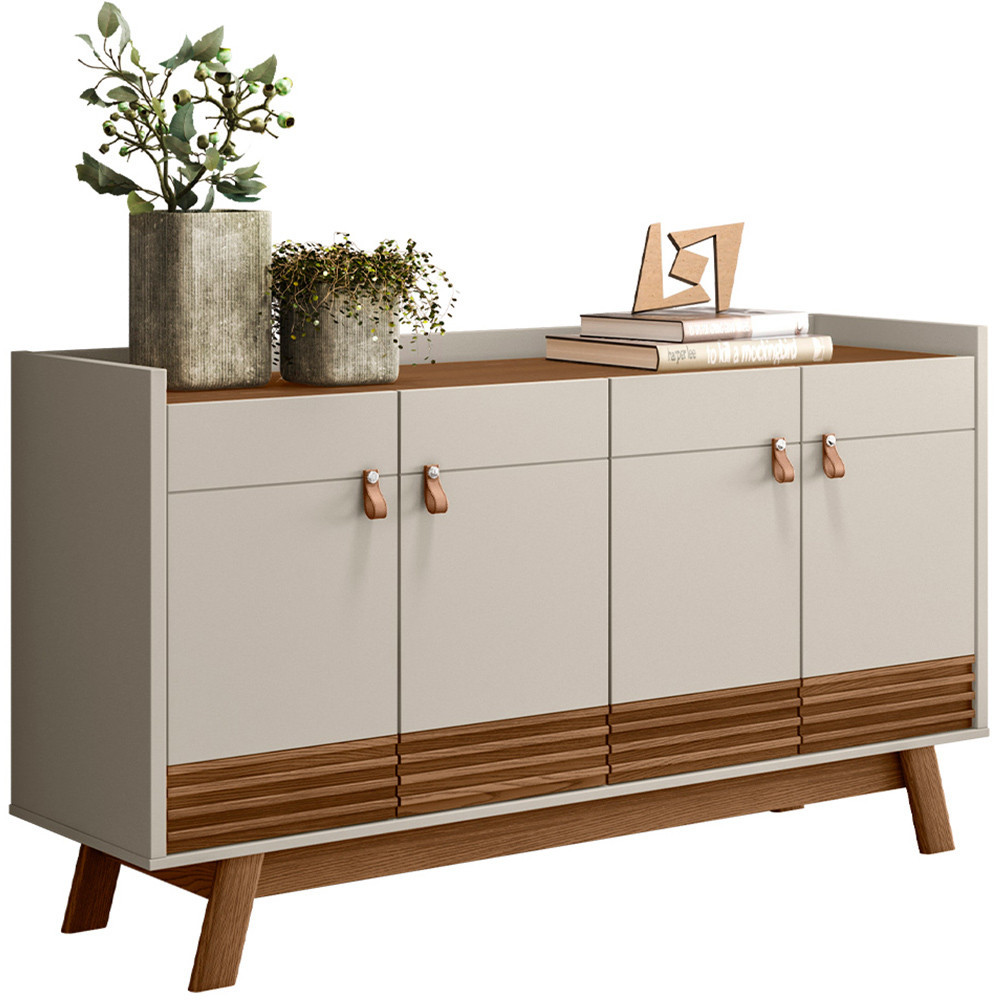 Aparador Buffet Para Sala de Jantar 160 cm 04 Portas Mason L05 Freijó Off White - Lyam Decor - Home & Living