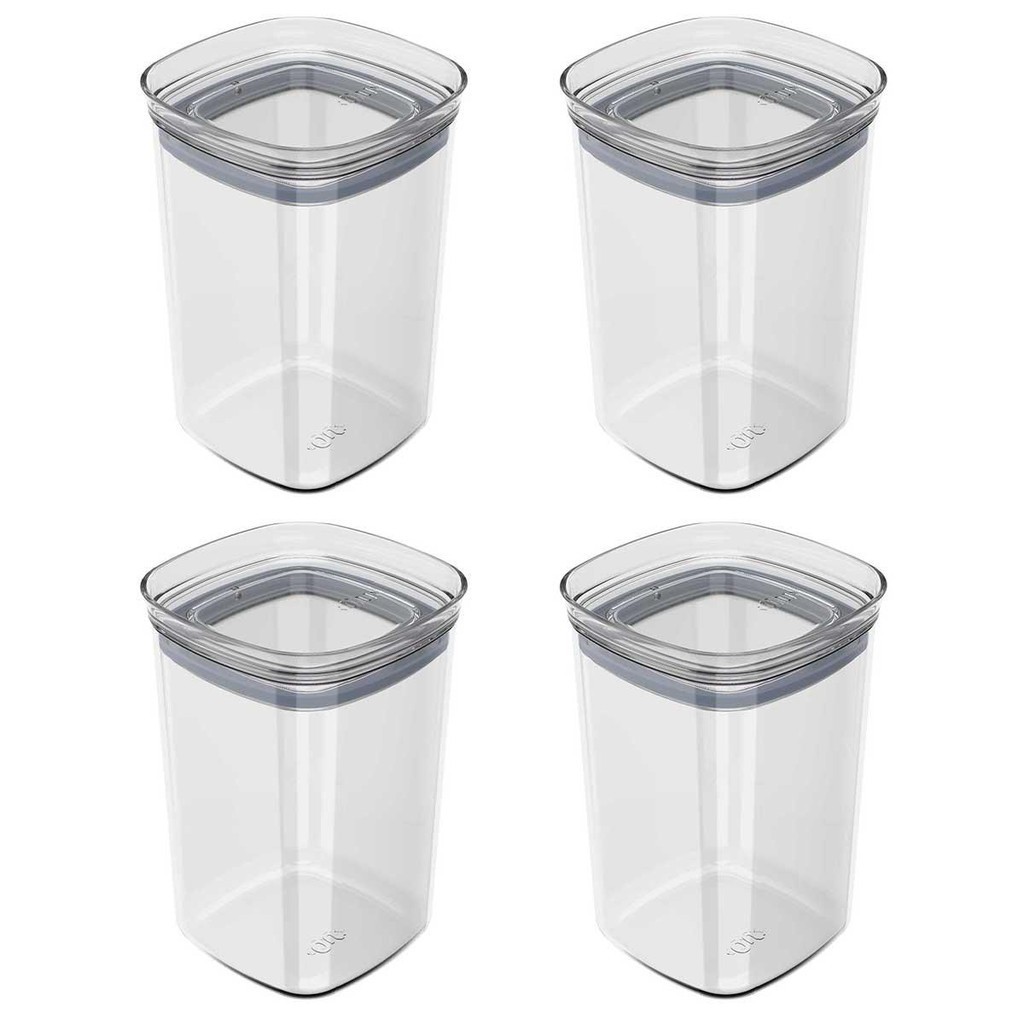 4x Porta Temperos Pote 1L Organizador OU Block Hermético - Home & Living