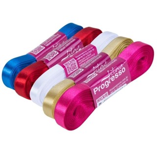 Fita de Cetim N.01 Progresso com 10 Metros 7mm largura Varias Cores 100% Poliéster, Fita de Cetim. em Oferta na Shopee