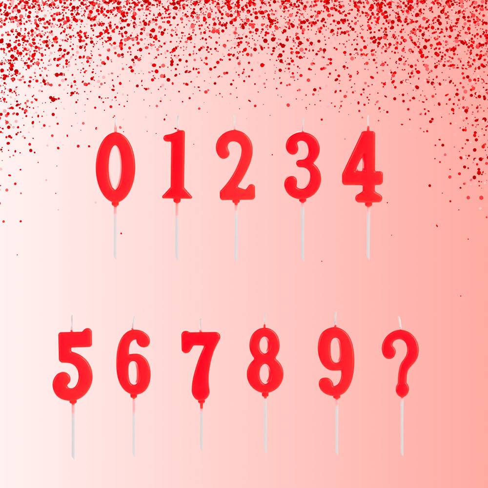 Vela de Aniversario Pick Vermelha 8cm Numérica do 0 ao 9 Silver Festas em Oferta na Shopee