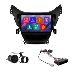 Kit Multimídia 9 Pol Elantra 2012 2013 2014 Espelhamento Android Ios 2 Din Preto Camera Ré