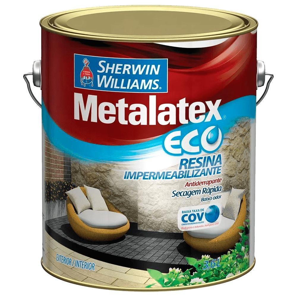 Resina Impermeabilizante Sherwin-Williams Metalatex Eco Incolor 3,6L - 7490001 em Oferta na Shopee