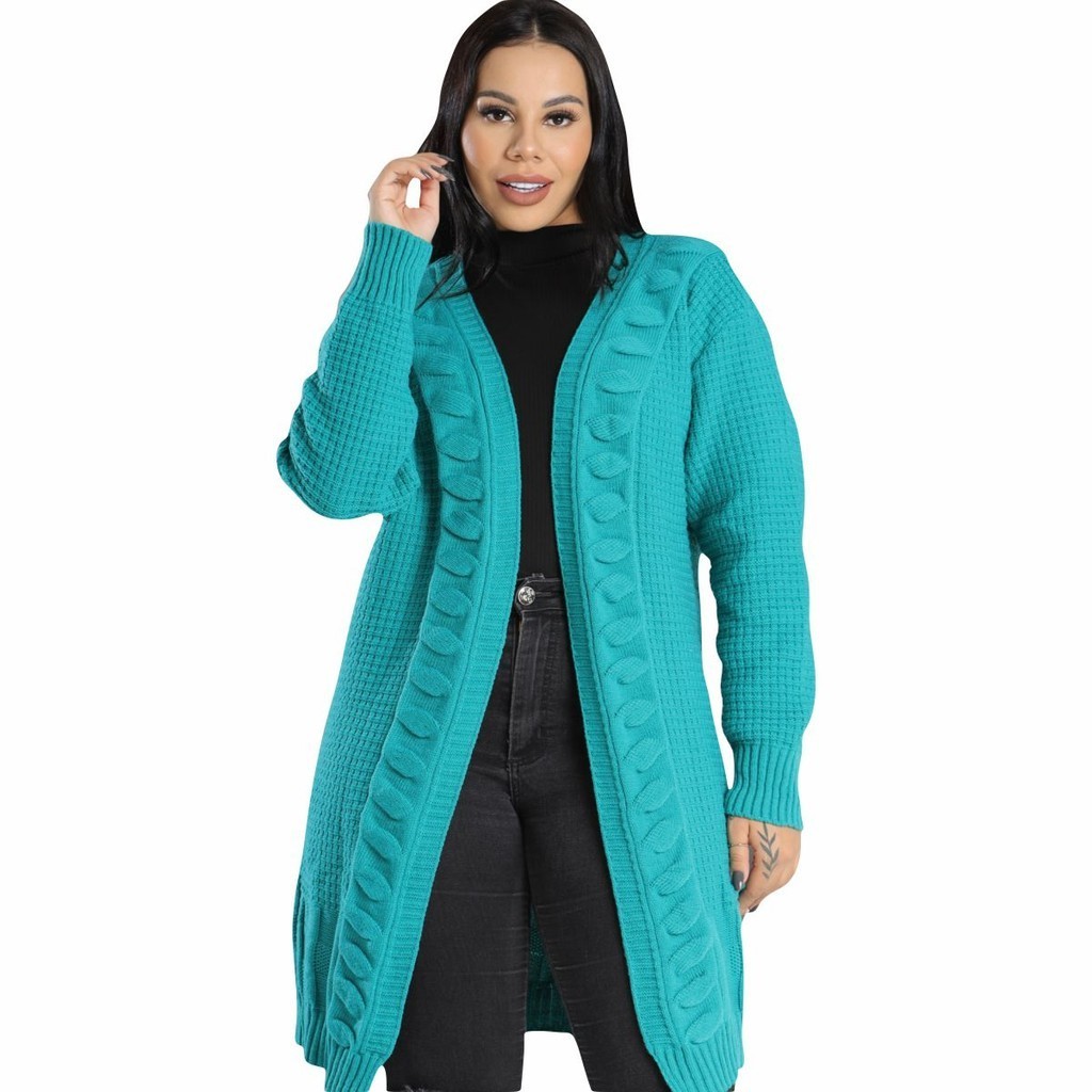 Casaco Tricô Lã Maitê Outono Inverno Moda Feminina