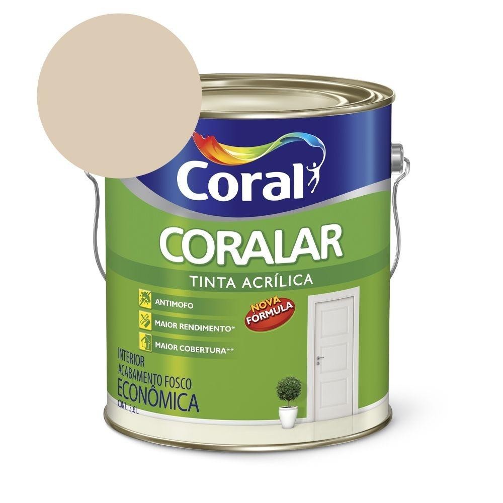 Tinta Acrílica Econômica Coralar Acrílico Fosco Areia 3.6l Coral - Home & Living
