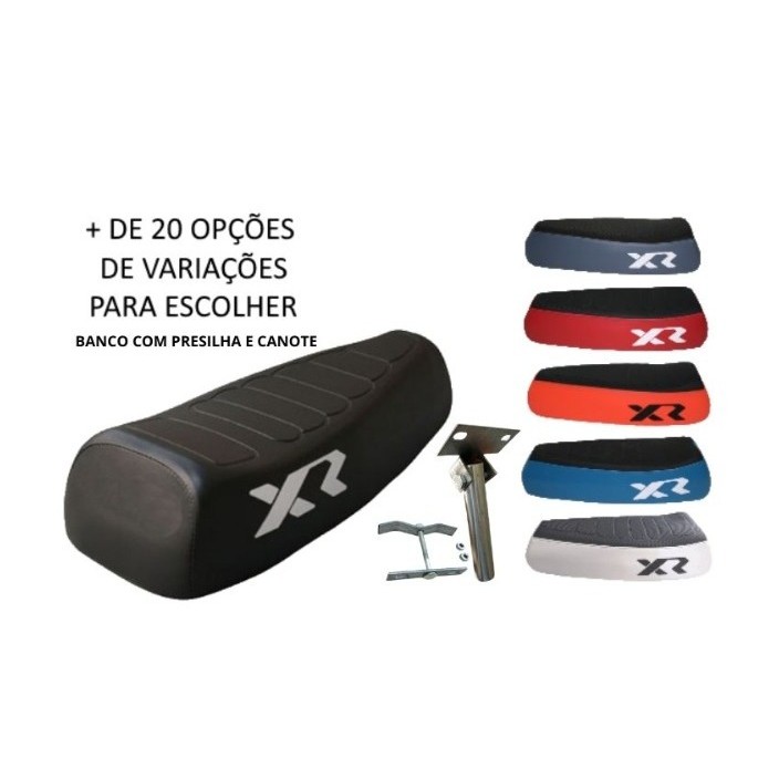 BANCO MOBYLETE XR FRISADO COMPATIVEL CALOI (SELIM BICICLETA) BASE DE PLASTICO COM CANOTE ARTICULADO E PRESILHA