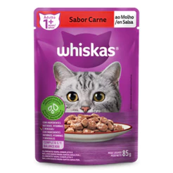 Kit com 20 Sachês Whiskas para Gatos Adultos Carne 85gr