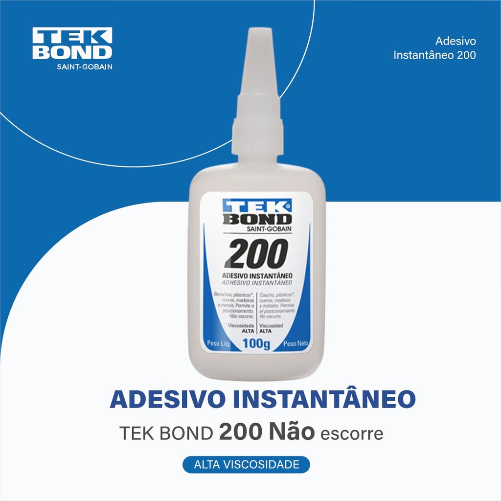Cola Instantânea Tek Bond 200 20g e 100g Super Bonder Multiuso