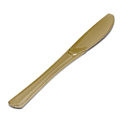 Faca Refeição Dourada Gold Premium c/8 - Silver Plastic
