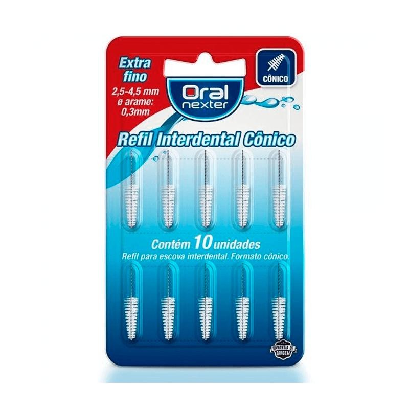 Refil Interdental Oral Nexter Cônico Extra Fino 10 Unidades