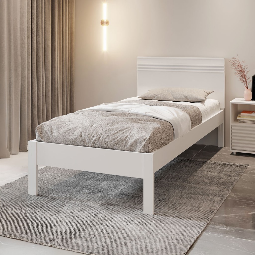 Cama de Solteiro Branco Cm8010 - Tecno Mobili em Oferta na Shopee