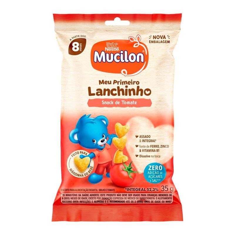 Snack Mucilon Meu Primeiro Lanchinho Sabor Tomate 35g em Oferta na Shopee
