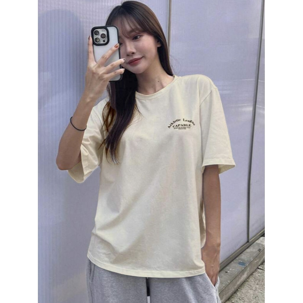 Camiseta Streetwear Feminina Off White Estampado Athletic League Aesthteic Esportivo Blusa Oversized