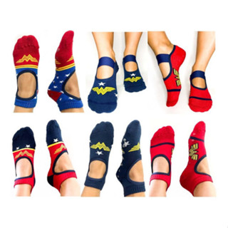 2 Meias Sapatilhas Pilates Mulher Maravilha Antiderrapante em Oferta na Shopee