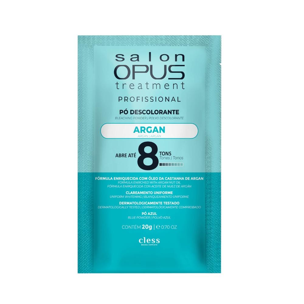 Po descolorante Argan 8 Tons Salon Opus 20g em Oferta na Shopee