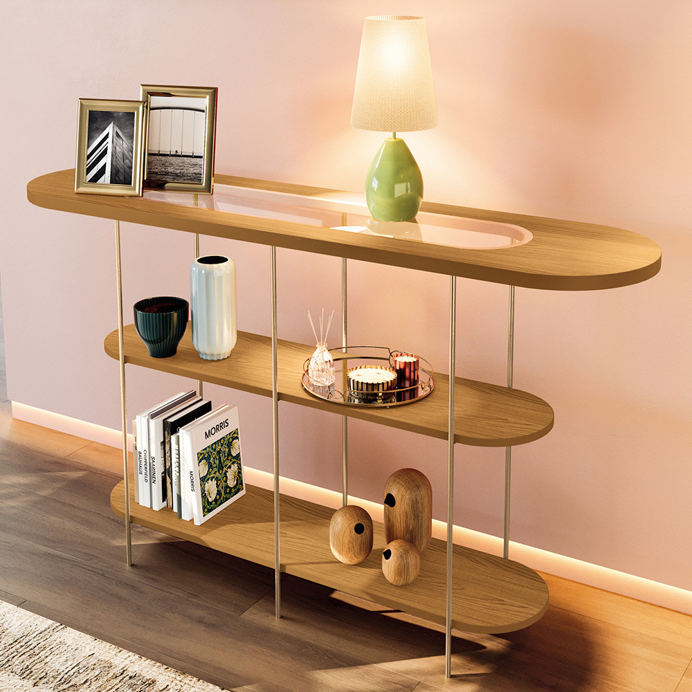 Aparador Para Sala de Estar Orgânico Industrial Friesen B01 Cinamomo - Lyam Decor em Oferta na Shopee