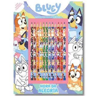 Livro Bluey - Hora da Alegria (Acompanha 12 lápis de cor) | Editora On Line em Oferta na Shopee