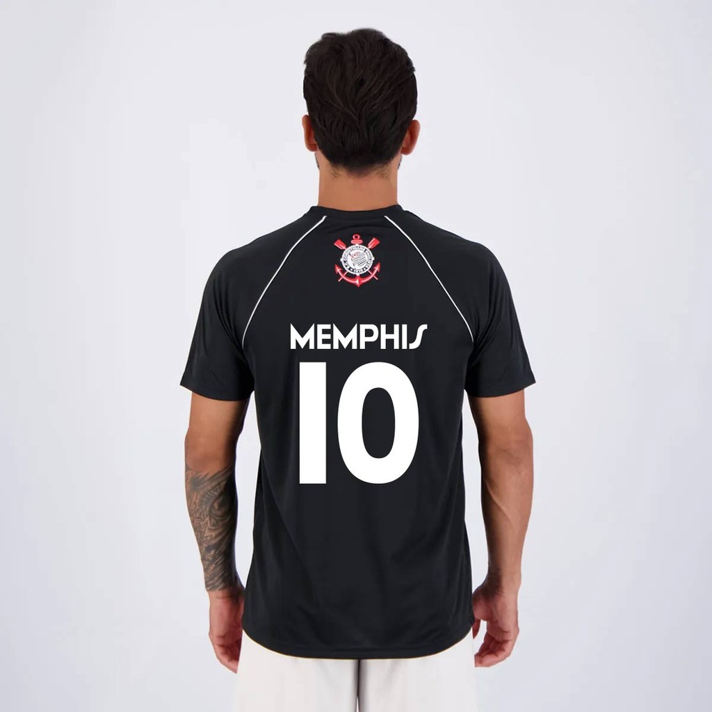 Camisa Corinthians Memphis 10 Logo Preta - Sports & Outdoors