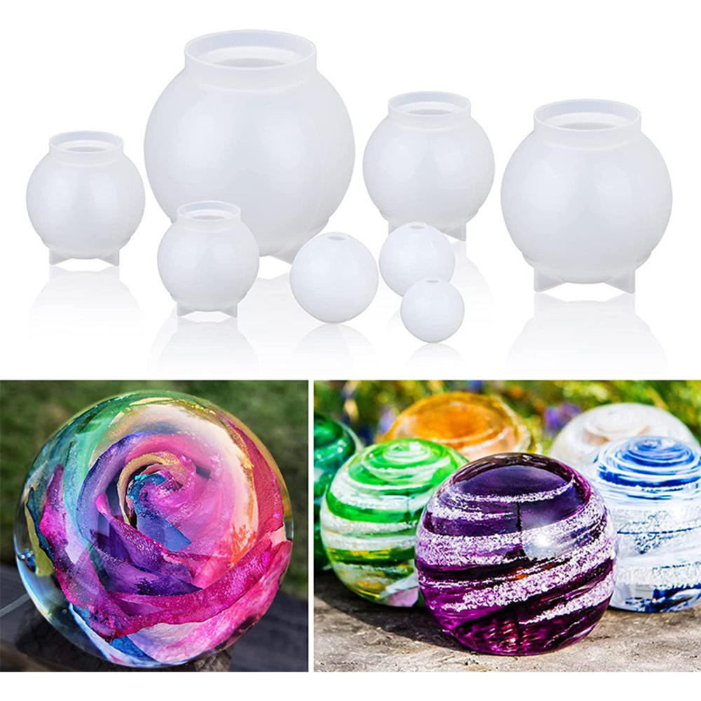 Moldes De Silicone Em Forma De Bola Sem Costura 3D De 1 Unidade Para Fundição De Resina , De Esfera Epóxi De Globo Grand em Oferta na Shopee