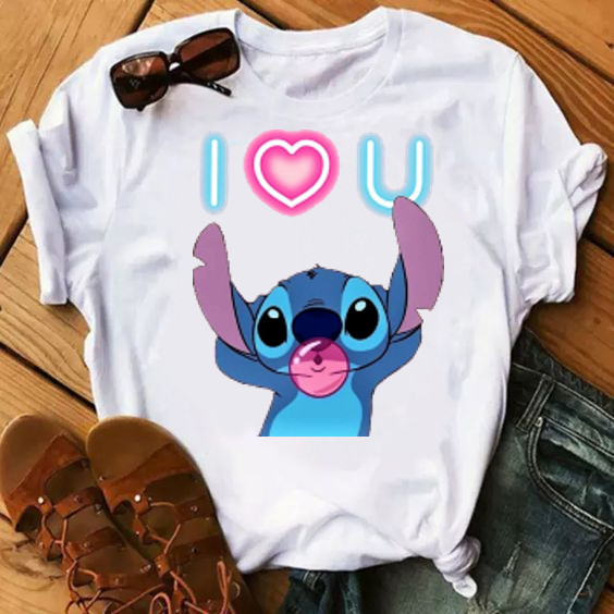 Camiseta Feminina Estampada Stitch Diversas Estampas Camisa fofa excelente qualidade 100% Algodão