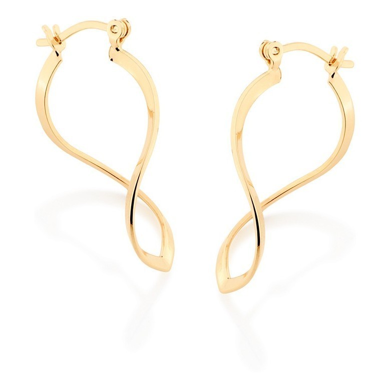 Brinco Formato Navete Ondulada Rommanel 523849 em Oferta na Shopee